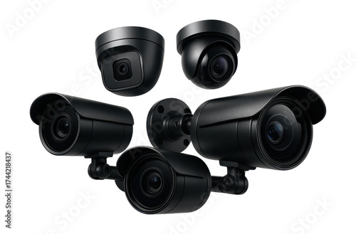 Naklejka A multi-unit security camera system for extensive properties.