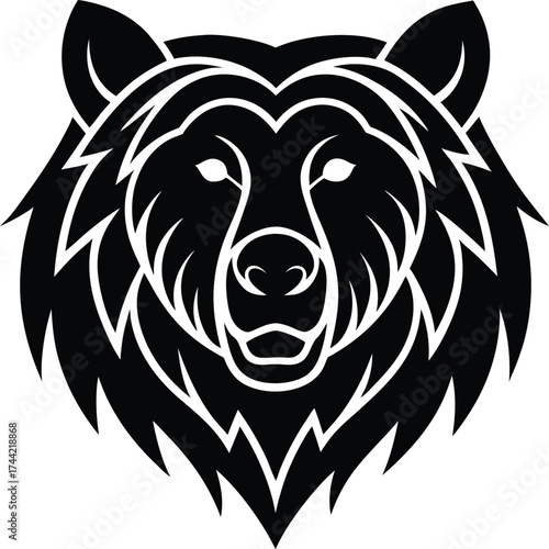 Wild lion head vector illustration perfect for a fierce animal or mascot tattoo design