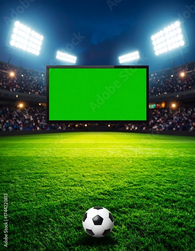 Stadium view with green screen