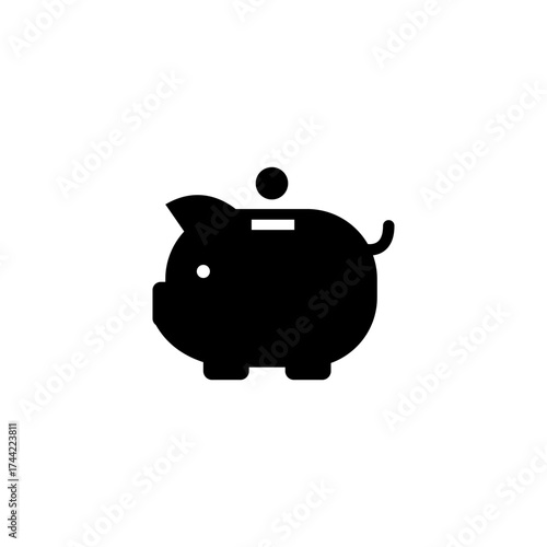 Piggy Bank Icon A Simple Symbol for Savings and Financial Goals Depicted in a Minimalist Style