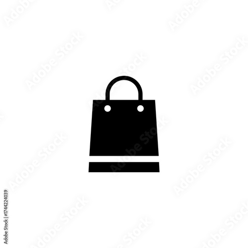 Simple Black Shopping Bag Icon Commerce and Retail Symbol