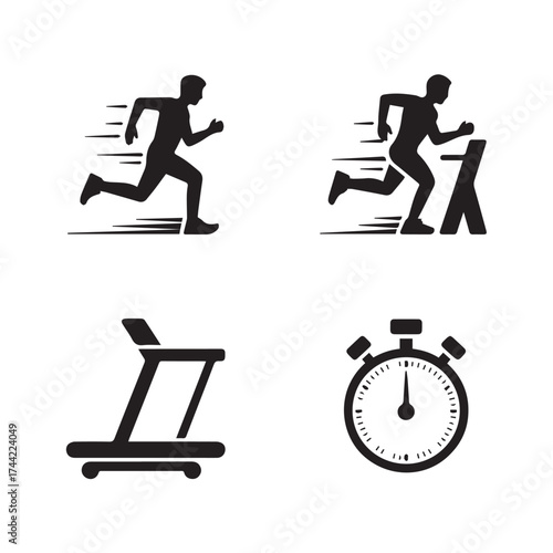 Fitness and Sport Training Icons Vector