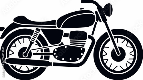 Classic motorcycle illustration for vintage vibes and freedom loving adventures, a timeless design