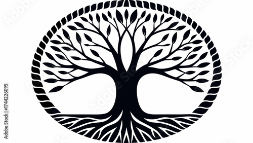 Elegant tree of life symbol for spiritual guidance and growth, representing connection and harmony