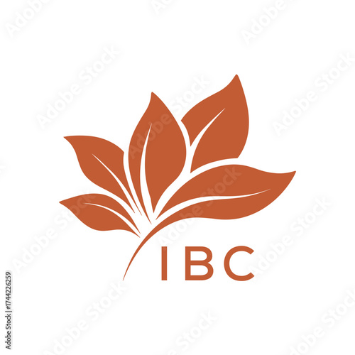 Botanical Nature Logo with Leaves in Brown, IBC Later Logo, Elegant Plant Emblem with Typography, 

IBC leaf logo, IBC minimalist logo, IBC nature logo, IBC  botanical design, IBC  floral emblem, IBC 