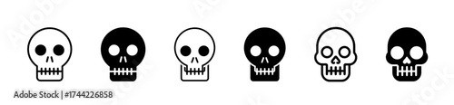 Collection of six skull icons