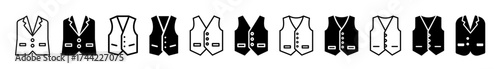 Collection of black and white vests
