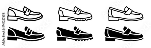 Collection of loafer shoe icons