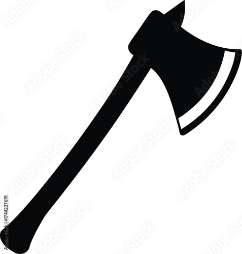 Axe silhouette vector art illustration