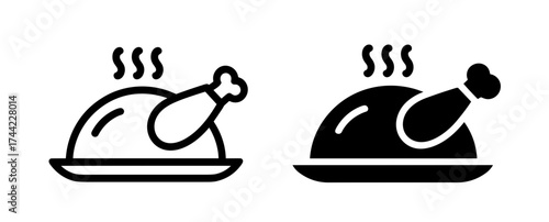 Hot roasted chicken icon