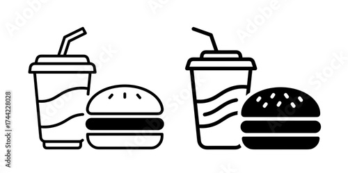 Two fast food icons burger and drink
