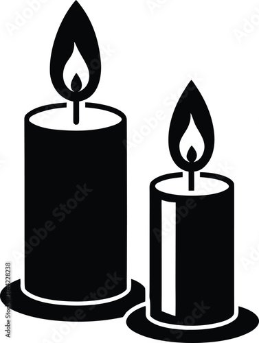 Candles silhouette vector art illustration