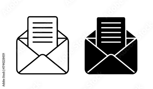 Open envelope with letter icon