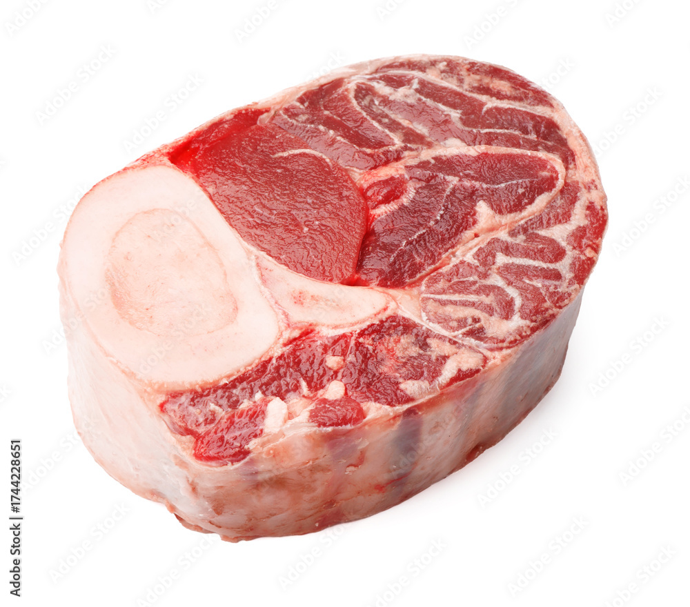 Obraz premium Piece of raw beef meat isolated on white