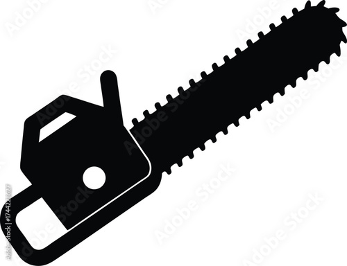 Chainsaw silhouette vector art illustration