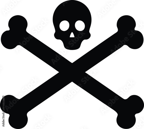 Crossbones silhouette vector art illustration
