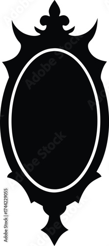 Cursed mirror silhouette vector art illustration