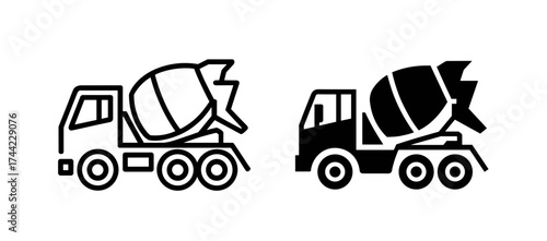 Concrete mixer truck icon