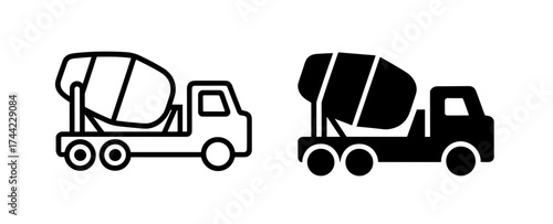 Concrete mixer truck icon