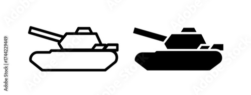 Two tank icons, one outline and one solid
