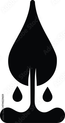 Fake blood silhouette vector art illustration