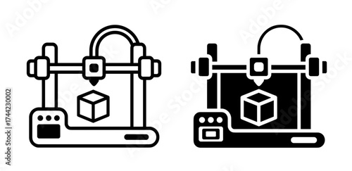 3d printer icon creating a cube