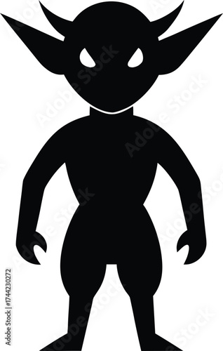 Goblin silhouette vector art illustration