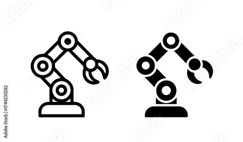Robotic arm icon set