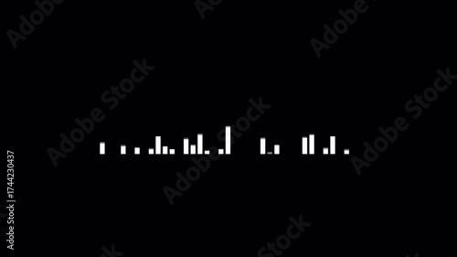 Abstract Audio Spectrum Visualization in Black and White Minimalist Style.