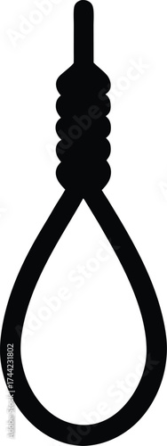 Noose hanging rope silhouette vector art illustration