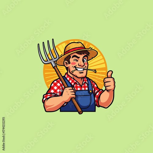 Farmer icon flat vector design.