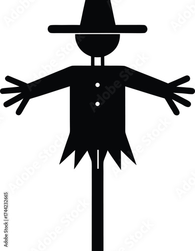 Scarecrow silhouette vector art illustration