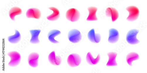 Gradient aura, grain neon blob with noise effect png illustration.  Space bright colorful shapeless frame PNG on white background.	Abstract color watercolor blur mesh shape on white background.