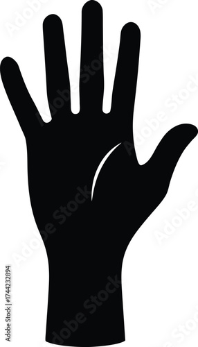 Severed hand silhouette vector art illustration