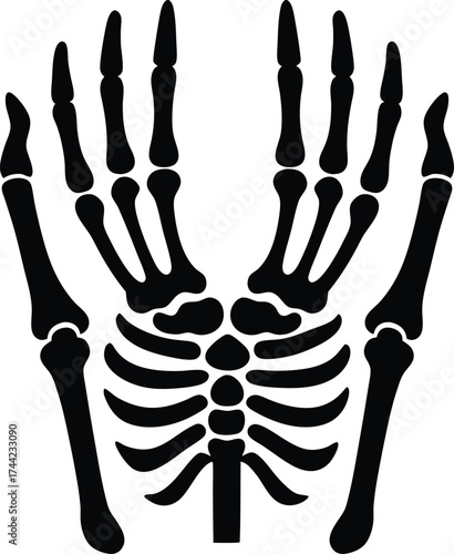 Skeleton hands decoration silhouette vector art illustration