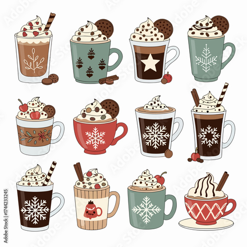 seamless pattern with coffee cups