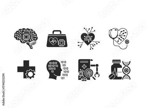 Set of medical technology icons