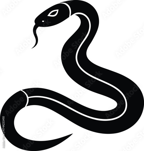 Snake silhouette vector art illustration