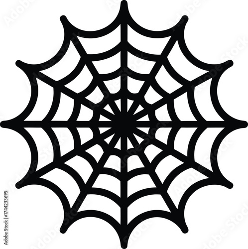 Spider web silhouette vector art illustration