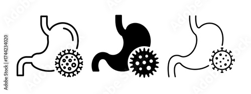 Stomach virus icon set
