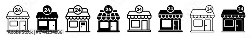 Collection of 24 hour store icons