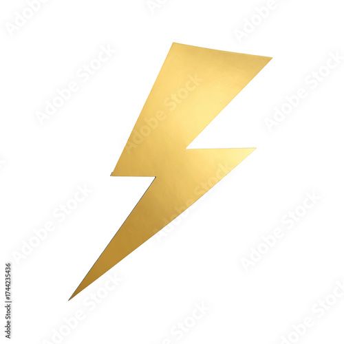 Free Download A golden lightning bolt isolated on a stark black background, simple and iconic - GFXLoad