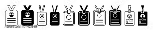 Collection of various id badge icons
