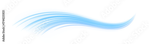 PNG Light line neon swirl effect glitter light fire flare trace. Bright flashes and motion blur emphasize speed and intensity. Dynamic blue wave lines mimic flowing sea water with transparent contours