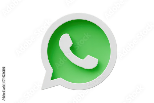 3d whatsapp logo isolated on transparent background