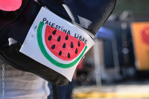 Watermelon accompanied by the text Free Palestine