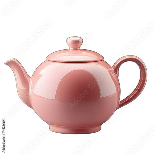 Wallpaper Mural Pink ceramic teapot isolated on transparent background Torontodigital.ca
