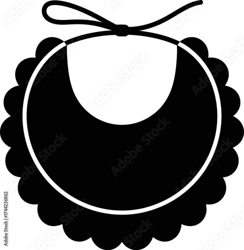 Scalloped Baby Bib Icon
