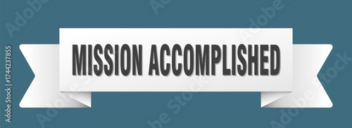mission accomplished ribbon isolated on transparent background. mission accomplished ribbon