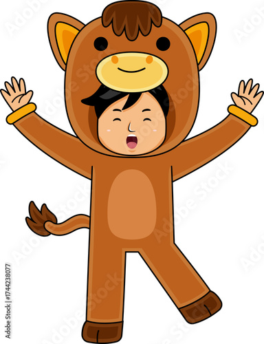 boy wear horse animal costume